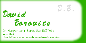 david borovits business card